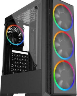 3Green Technology PC Gamer Completo FPS Intel Core i7 16GB RAM Placa de vídeo Geforce GTX 4GB SSD 512GB Monitor 24” Full HD 75Hz Fonte 500W 3GF-064 Preto