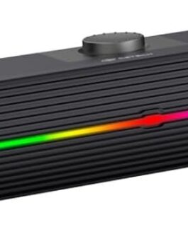 C3Tech SoundBar SB-50BK Preto, Sistema de audio 2.0 USB, conexao de audio p2 3,5mm, Iluminacao Multicores