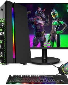 3Green Technology PC Gamer Completo Play Intel Core i7 16GB RAM Placa de vídeo Geforce 4GB SSD 480GB Monitor 20” 75Hz Fonte 500W 3GP-056 Preto