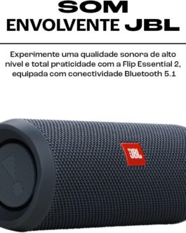 JBL, Caixa de Som, Flip Essential 2, Bluetooth, À Prova D’água, 20W RMS – Preto