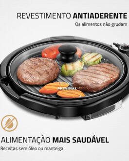 Grill Redondo Smart Grill 30cm, Mondial, Preto, 1200W, 220V – G-04