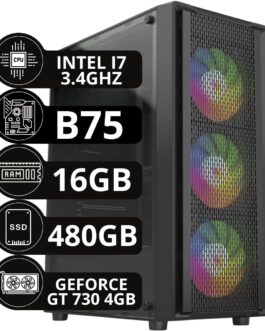 PC Gamer Completo Intel Core I7 3.4GHz 16GB DDR3 SSD 480GB Monitor 19″ Kit Gamer – Escolha a placa de vídeo (GT 730 4 GB)