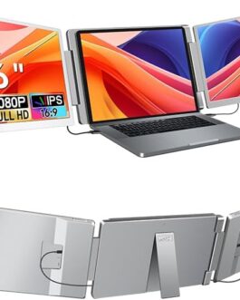 16 Polegadas Extensor de Tela Dupla para Notebook, 1920 * 1200 IPS Monitor Portátil Plug & Play tipo C/HDMI/USB-A para Laptop de 12 a 18,5 Polegadas