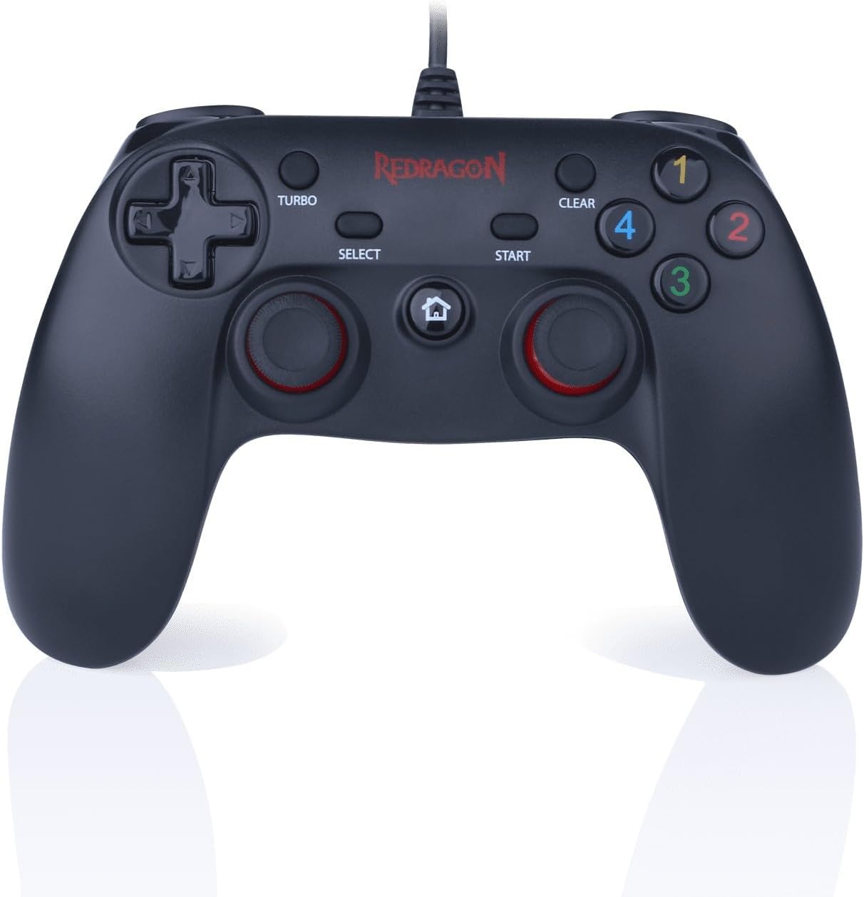 Controle com Fio para Computador e 16 Botões de Comando de Entrada de Dados Saturn G807, Redragon, Joysticks e Controles para Computador, Preto