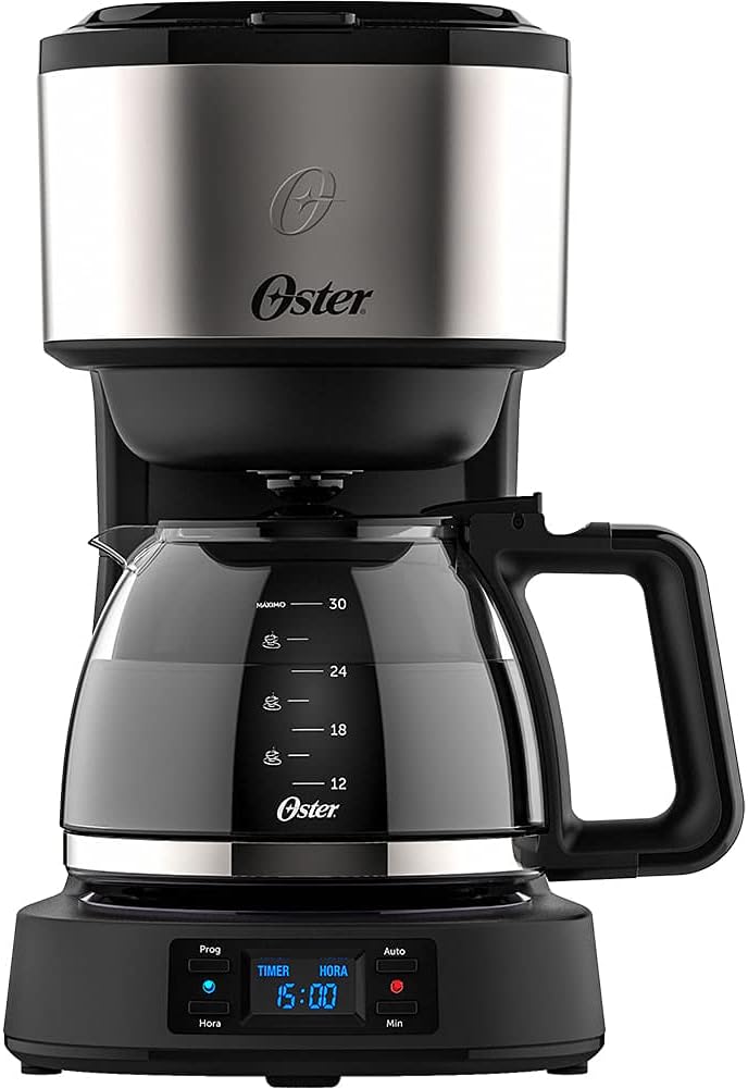 Oster Cafeteira Day Light Programável, 1,2L, 110V, Preto/Inox, 800W, OCAF500