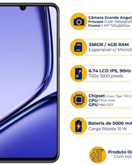 Celular Realme Note 50 Dual Sim 256 Gb 4 Gb Ram Smartphone Preto