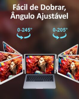 16 Polegadas Extensor de Tela Dupla para Notebook, 1920 * 1200 IPS Monitor Portátil Plug & Play tipo C/HDMI/USB-A para Laptop de 12 a 18,5 Polegadas