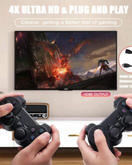 YoimJoyFun Wireless Retro Game Console, 128G Game Stick Built in 40,000 Games, 40+ Emulators, Dual Wireless Controllers, Plug & Play Video Game Consoles, 4K HDMI Nostalgia Stick Game X2 for TV