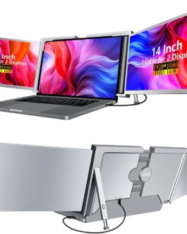 Extensor triplo de tela de laptop, [M1/M2/M3Windows] Extensor de monitor de laptop para Mac/Windows, 1080P | FHD IPS | Moldura ultrafina, alimentado por Type-C/USB, para laptop de 13,3″-17,3