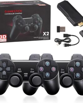 YoimJoyFun Wireless Retro Game Console, 128G Game Stick Built in 40,000 Games, 40+ Emulators, Dual Wireless Controllers, Plug & Play Video Game Consoles, 4K HDMI Nostalgia Stick Game X2 for TV