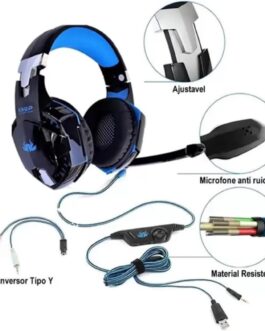Headset Fone de Ouvido Knup Hathor Video Game Gamers Pc Celular Computador Notebook cor:Azul