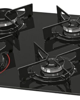 FISCHER COOKTOP À GÁS 4 BOCAS TRIPLA CHAMA FIT LINE MESA VIDRO PRETO BIVOLT – 26299-57078