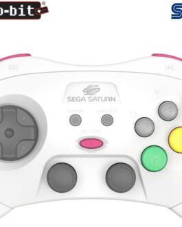 Retro-Bit SEGA Saturn® PRO – 2.4GHz Wireless Pro Controller for Sega Saturn, Sega Genesis Mini, Switch, PC, Mac – Includes 2 Receivers – White