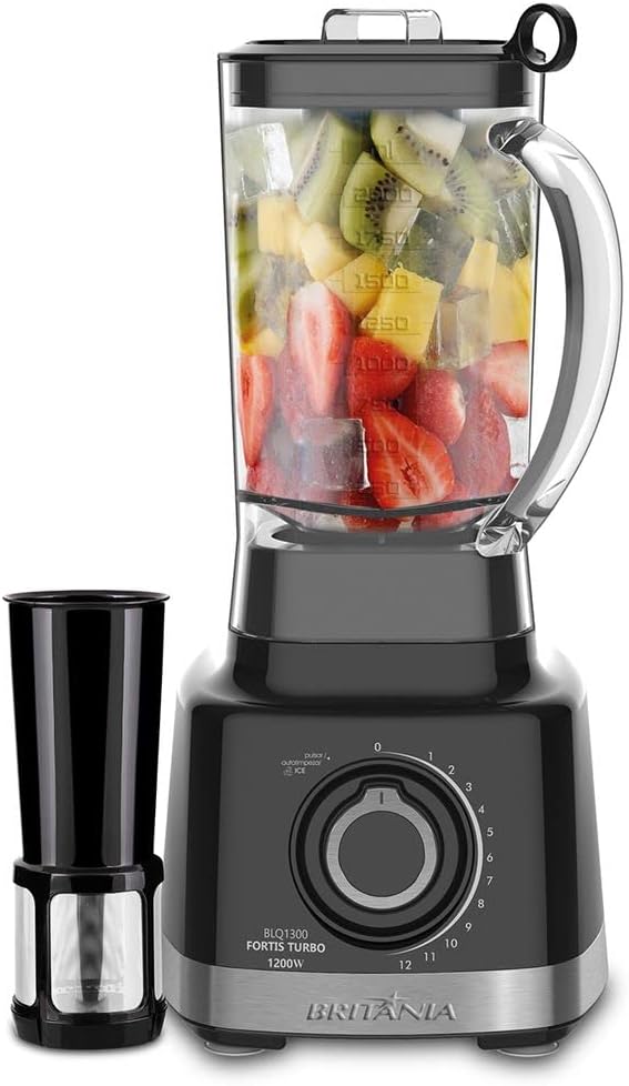 Britânia Blq1300p – Liquidificador Turbo, 1400W, 3L, Chumbo, 220v, Preto