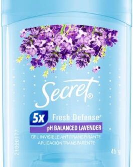 Desodorante em Gel Antitranspirante Secret Aroma de Lavanda com pH Balanceado 45g