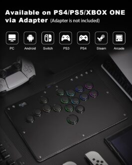 Haute42 Leverless Controller Arcade Stick: Haute42 R16 Black Leverless Controller with Rims,Premium Black Leverless Controller with Crystal Low-Profile Switch for PC/PS4/Switch Game,Support Hot Swap