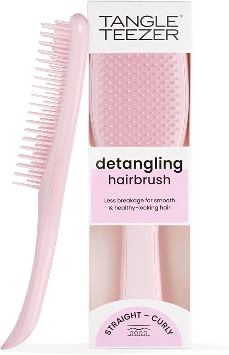 Tangle Teezer – Escova de cabelo desembaraçadora The Wet Detangler Millenial Pink para todos os tipos de cabelo, molhados. Cor: Rosa claro