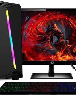 Skill Gaming PC Gamer Completo AMD 6-Core CPU 3.8Ghz 8GB (Placa de vídeo Radeon R5 2GB) SSD 120GB Kit Gamer Skill Monitor HDMI LED 19.5 Casual, Preto, 40434