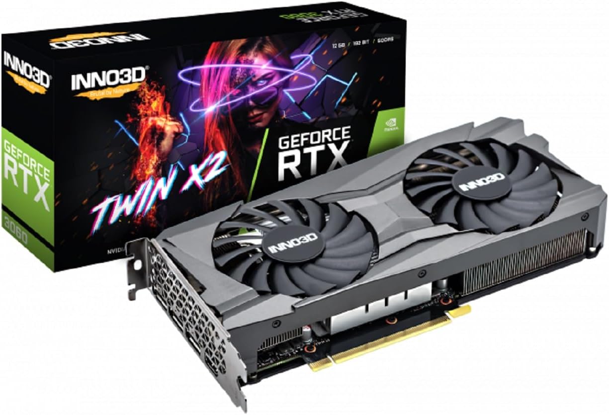 PLACA DE VIDEO INNO3D GEFORCE RTX 3060 TWIN X2 12GB GDDR6 192-BIT N30602-12D6-119032AH – INNO3D