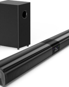 Saiyin Sound Bar with Subwoofer, 24 Inch Soundbar for TV, Sound Bars for TV with Optical, HDMI(ARC), AUX Inputs, Detachable Bluetooth Surround Sound System for TV