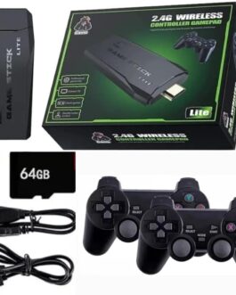 Game Stick Retrô 4K 64gb Original Versão Atualizada – 20 Mil Jogos Com 2 Controles Sem Fio – Smart Video game TV Stick – Game pendrive