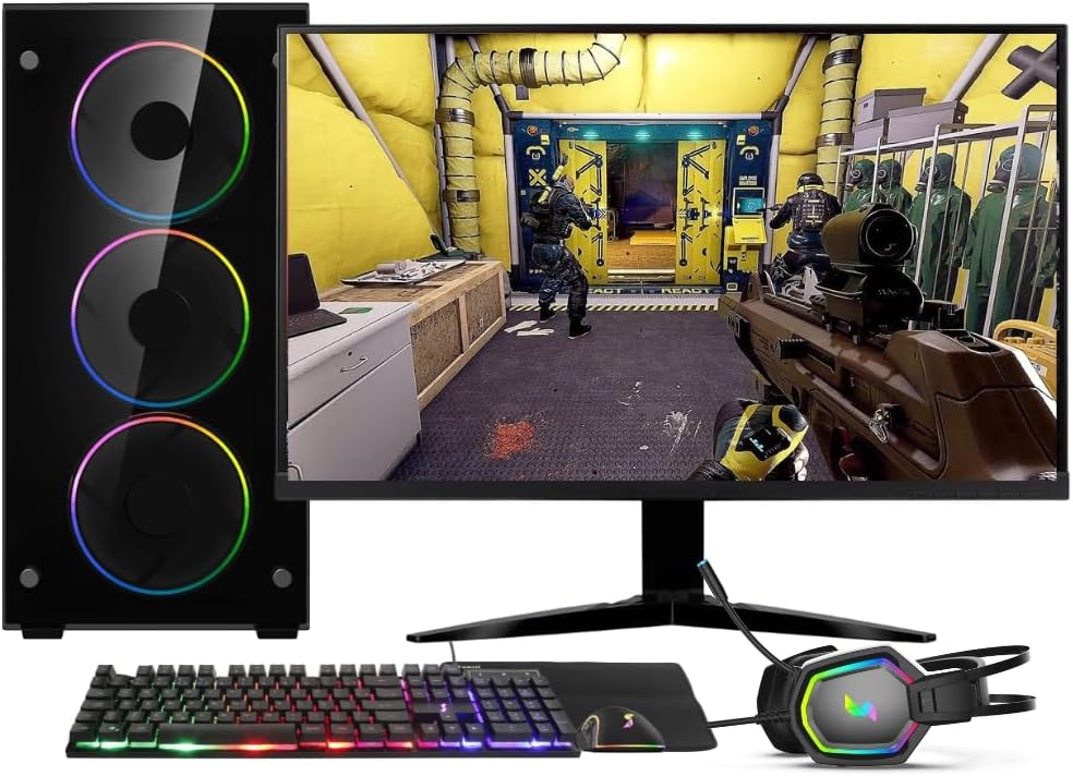 PC Gamer Completo AMD Ryzen 7 5700G, Gráficos Radeon VEGA 8, 16GB DDR4, SSD NVMe 512GB, Fonte 600W 80 Plus, Monitor 24″ 75Hz, Skill RGB – SR-024