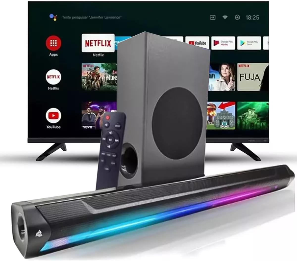 Home Theater Soundbar Para Tv Caixa de Som Com Subwoofer Bluetooth
