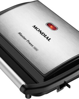 Press Grill Sanduícheira Master Press, Mondial, Preto/Inox, 1000W, 110V – PG-01
