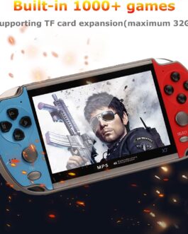 Console de videogame,Console de videogame X7 de 4,3 polegadas Jogres de videogame portáteis Double Rocker 8GB de memória integrada 1000 Games MP5 controlr de jogo Saída de TV
