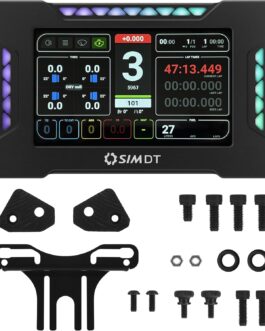 DB PRO Dashboard Sim Racing Dash Simulator Display 5-inch Touch Screen 19-RGB Indicators Double USB Interface for Simulation Racing Games Accessories