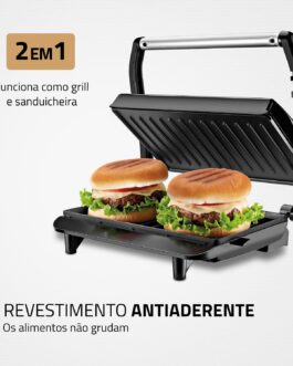 Press Grill Sanduícheira Master Press, Mondial, Preto/Inox, 1000W, 110V – PG-01