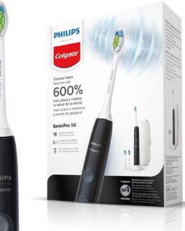 Colgate Philips Sonic Pro 50 – Escova De Dente Elétrica Recarregável Bivolt Com 2 Refis E Estojo De Viagem