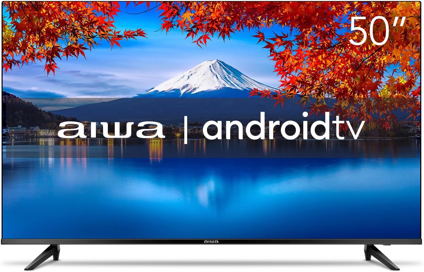 Smart TV Aiwa 50”, Android, 4K, Borda Ultrafina, HDR10, Dolby Áudio – AWS-TV-50-BL-02-A