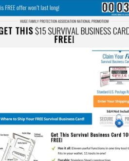 Free Survival Business Card Offer Converts 9.4% – Survival Life