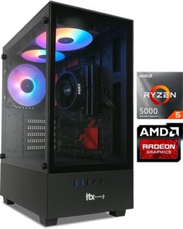 PC Gamer ITX Arena, Ryzen 5 5600G, Radeon™ Graphics Vega 7, 16GB Ram, SSD 480GB, Gabinete RGB
