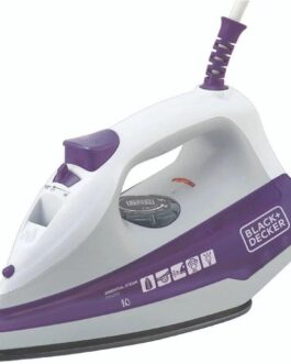 Black Decker Ferro de Passar Roupa, com Vaporizador, Base Antiaderente, Branco e Roxo, Modelo FX1000, 220V