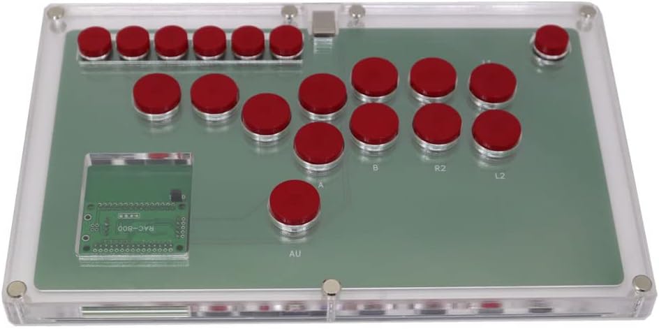 TruBoost B1-PC-R Ultra-Thin All Buttons Hitbox Style Arcade Joystick Fight Stick Game Controller For PC USB Hot-Swap Cherry MX