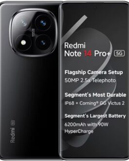 Smartphone Xiaomi Redmi Note 14 Pro+ Plus 5G Preto 8GB RAM 256GB ROM NFC Modelo 24115RA8EG