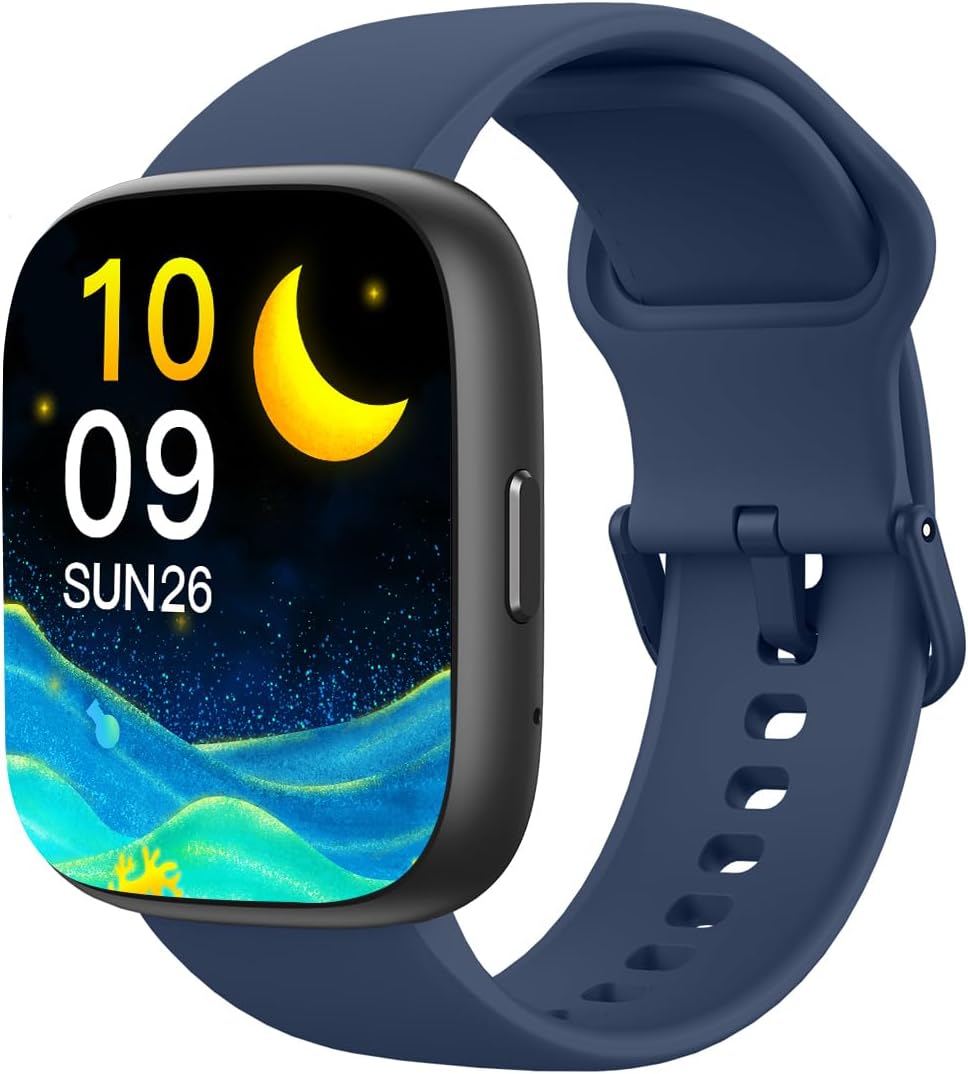 SmartWatch, relogio smartwatch com Ecrã tátil e Alexa, à prova d’água IP68, relogio smartwatch feminino e masculino, com modo esportivo e recebimento de notificações (azul)