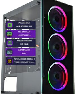 PC Gamer DreamComputers AMD Ryzen 5 2400G, 16GB de RAM DDR4, SSD 512 GB, Gráficos Radeon RX Vega 11, Gabinete GAMER
