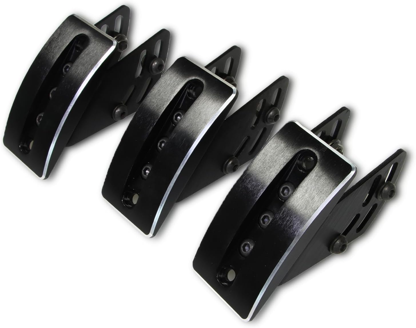 I33T Three Metal Pedal Faces Kit for Sim Racing Driving Video Games (Three-Pedal Faces)