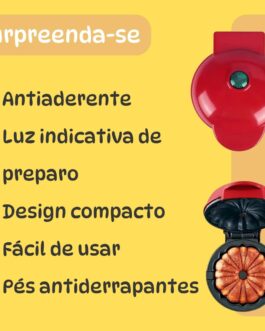 Mini Máquina de Fazer Bolo Elétrica 110v Antiaderente Portátil Automática Assa Rápido (Preta)