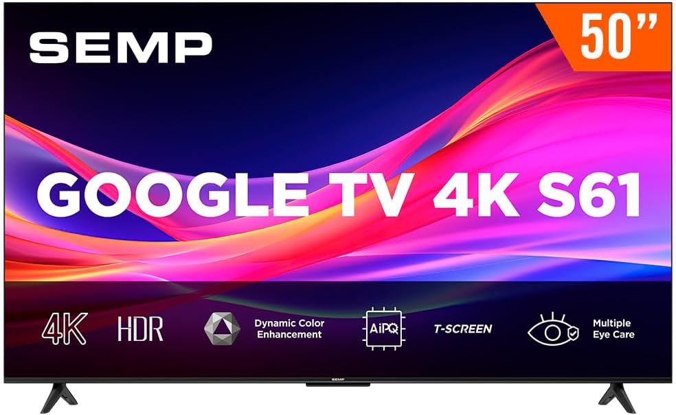 Smart TV 50″ Google TV LED Ultra HD 4K TCL 50S61 3 HDMI 1 USB Bluetooth HDR10 Bivolt