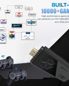 Vídeo Game Retrô 4K 64G com 10.000 Jogos, HD Display, Vídeo Game Stick para PS1/GBA/FC/MD, Clássico Retro Video Game Retrô Lite para Monitor de Projetor de TV