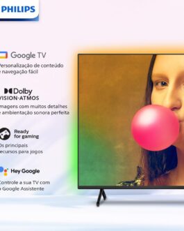 PHILIPS, Smart TV, Ambilight 65″ 4K, 65PUG7908/78, Google TV, Comando de Voz, HDR, Dolby, VRR, ALLM