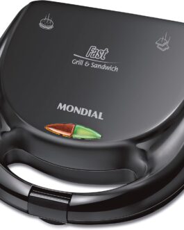 Sanduicheira Fast Grill e Sandwich, Mondial, Preto, 750W, 110V – S-12