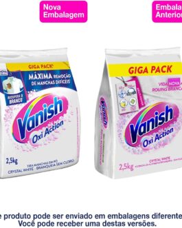 Vanish Tira Manchas Em Pó Crystal White Oxi Action 2 5Kg Para Roupas Brancas