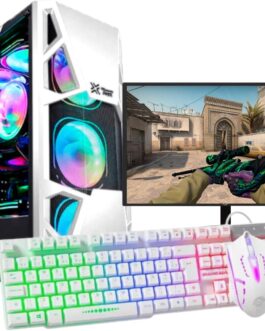 Computador Gamer Completo Branco Intel Core i5 16GB SSD 480GB RX580 16GB 256Bits Kit Gamer com Headset Monitor 24″ Windows 10