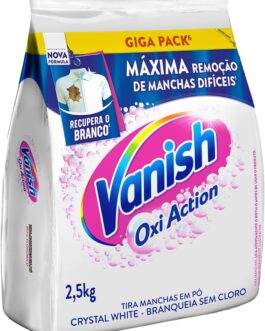 Vanish Tira Manchas Em Pó Crystal White Oxi Action 2 5Kg Para Roupas Brancas