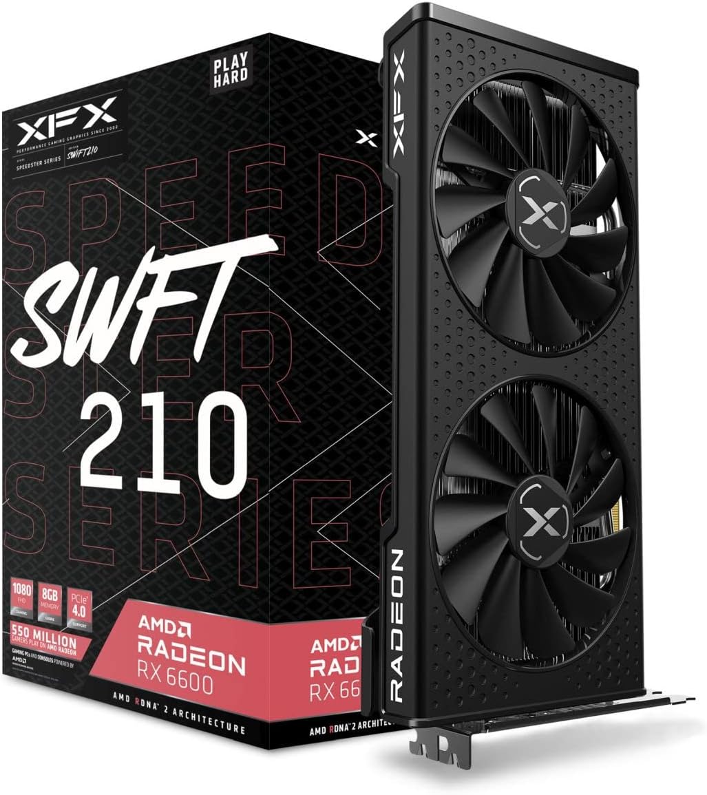 Placa de Vídeo AMD XFX Radeon RX 6600 8GB DDR6 – RX66XL8LFDQ